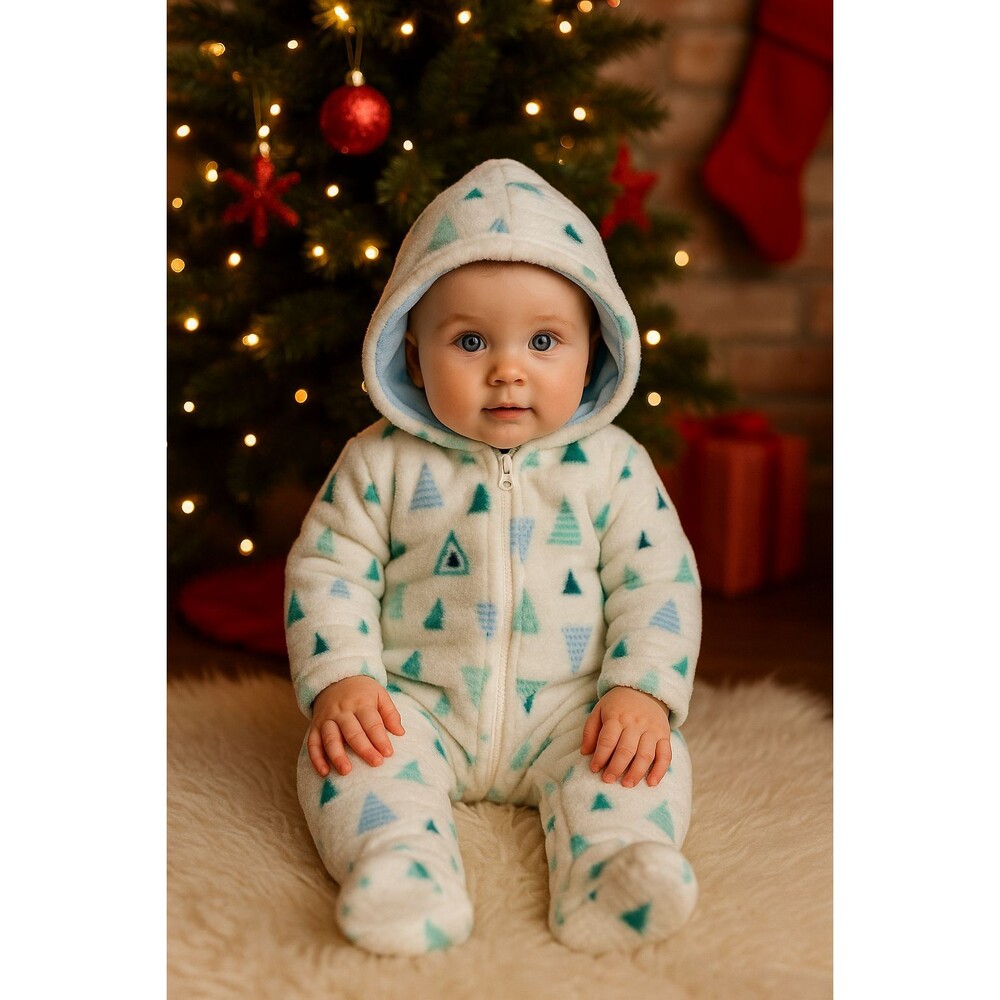 NWT Little Beginnings Tree Print Plush Bunting Pram 6-9M Unisex Hooded